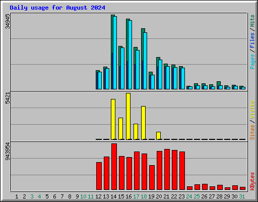 Daily usage for August 2024